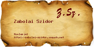 Zabolai Szidor névjegykártya
